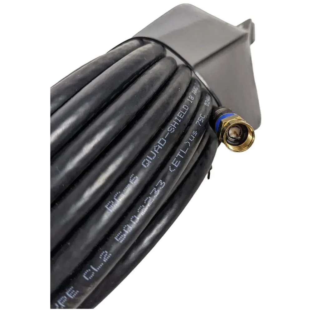 50 Foot Coax Cable BLACK WEB Blackweb 18 AWG Quad Shield Cable TV Internet Modem